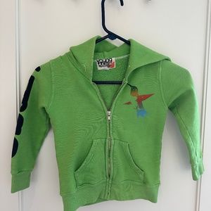 Young Ones Freecity Green Life Nature Love Zip-up Hoodie, very lightly worn